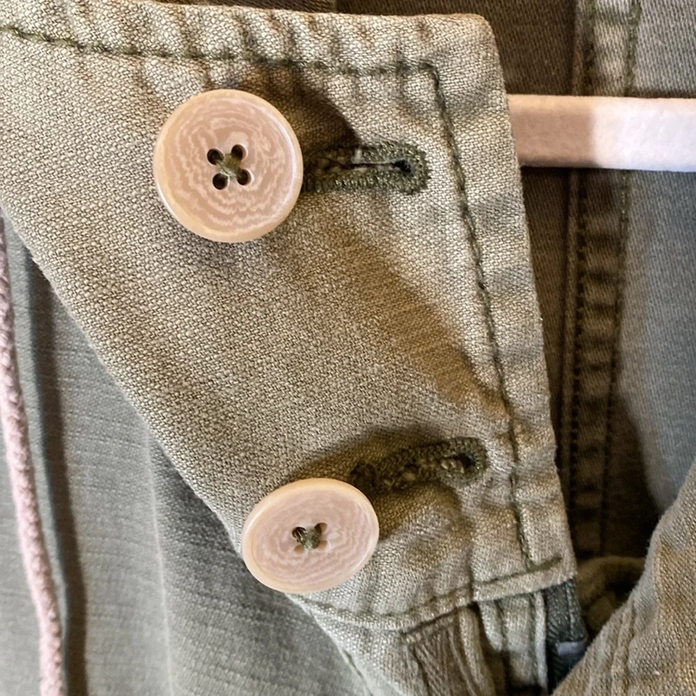 Free People Oversized Army Green Rugged Army Military Jacket Hoodie - Picture 5 of 11